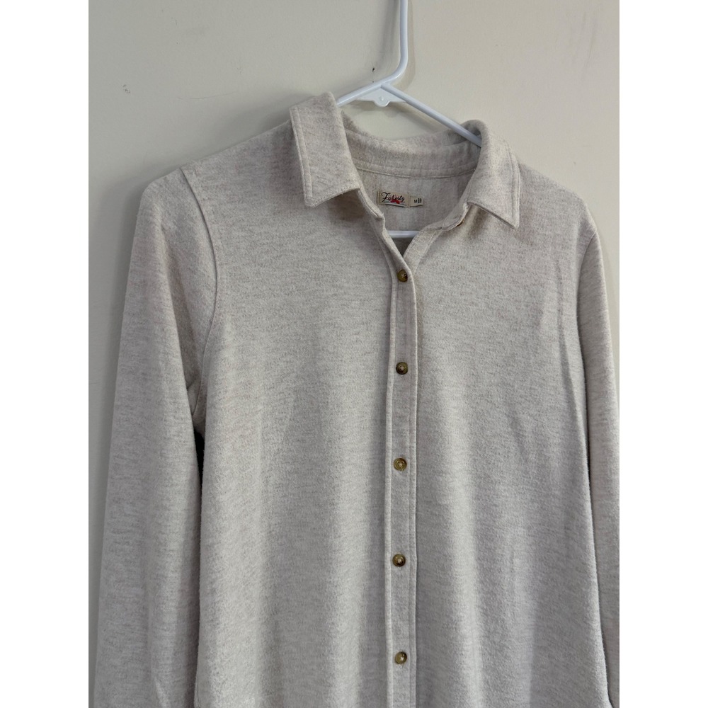 Faherty Womens Legend Sweater Shirt Dress Off White Heather Long Sleeve Size M - Picture 4 of 14